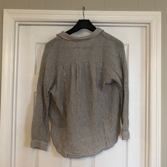 Free People Black and White Striped Blouse - Picture 2 of 4